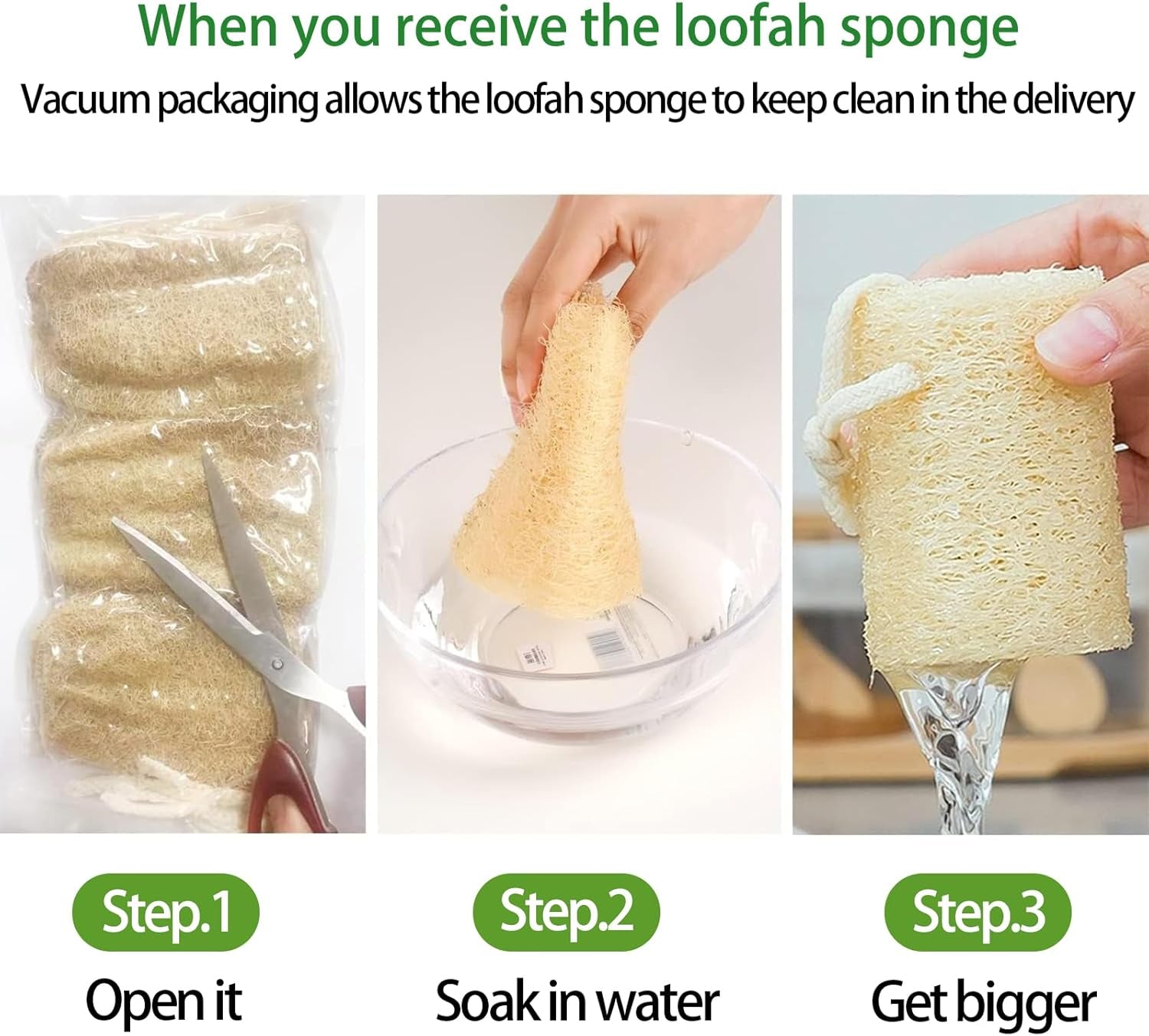 Natural Loofah Sponge, Organic Bath Loofah Pack, Lufas Exfoliating Body Scrubber, Loofas Sponges Shower Loofah for Women and Men, Skin SPA Ecotools- 6 Pack