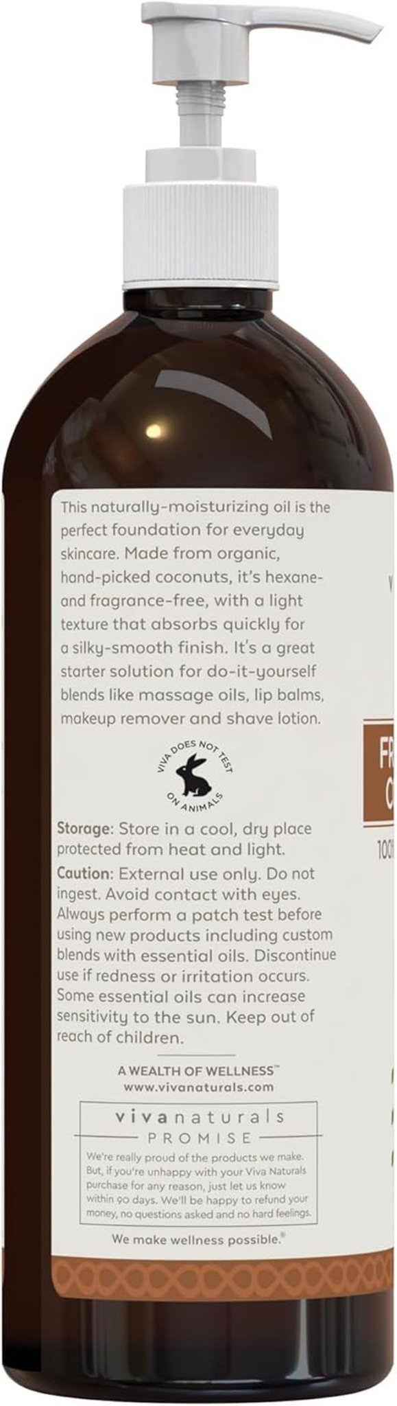 Organic Fractionated Coconut Oil, 16 Fl Oz – Skin & Hair Moisturizer, Massage Oil, Carrier Oil for Essential Oils